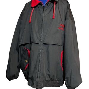 Black and red inverse hart well via sport jacket